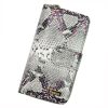 PATRIZIA SN-116 RFID szürke-pink kígyóbőr mintás női bőr pénztárca 9.5 x 16.5 x 3.5 cm
