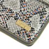 PATRIZIA SN-116 RFID szürke-pink kígyóbőr mintás női bőr pénztárca 9.5 x 16.5 x 3.5 cm