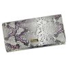 PATRIZIA SN-122 RFID szürke-pink kígyóbőr mintás női bőr pénztárca 19.5 x 10 x 4 cm