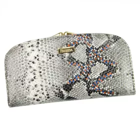   PATRIZIA SN-123 RFID szürke kígyóbőr mintás női bőr pénztárca 18.5 x 10 x 3.5 cm