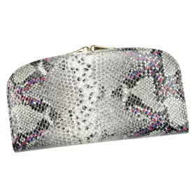   PATRIZIA SN-123 RFID szürke-pink kígyóbőr mintás női bőr pénztárca 18.5 x 10 x 3.5 cm