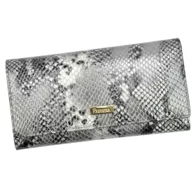   PATRIZIA SNR-100 RFID szürke kígyóbőr mintás női bőr pénztárca 18.5 x 9.5 x 4 cm