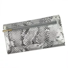   PATRIZIA SNR-102 RFID szürke kígyóbőr mintás női bőr pénztárca 18.5 x 10 x 4 cm