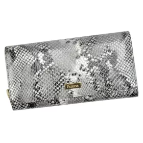   PATRIZIA SNR-106 RFID szürke kígyóbőr mintás női bőr pénztárca 18 x 9 x 4 cm