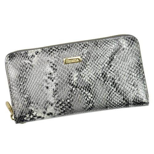 PATRIZIA SNR-119 RFID szürke kígyóbőr mintás női bőr pénztárca 20 x 10 x 2.5 cm