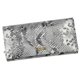   PATRIZIA SNR-122 RFID szürke kígyóbőr mintás női bőr pénztárca 19.5 x 10 x 4 cm