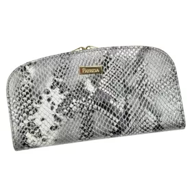   PATRIZIA SNR-123 RFID szürke kígyóbőr mintás női bőr pénztárca 18.5 x 10 x 3.5 cm