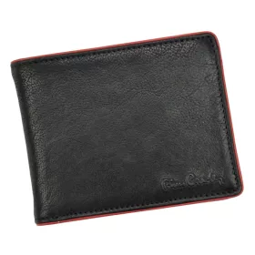   Pierre Cardin TILAK05 TUMBLE 324 fekete-piros férfi bőr pénztárca 12,5 x 9,5 cm