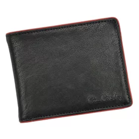   Pierre Cardin TILAK05 TUMBLE 324 fekete-piros férfi bőr pénztárca 12,5 x 9,5 cm