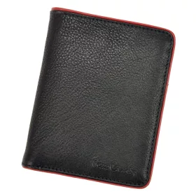   Pierre Cardin TILAK05 TUMBLE 326 fekete-piros marhabőr férfi pénztárca 10 x 13 cm