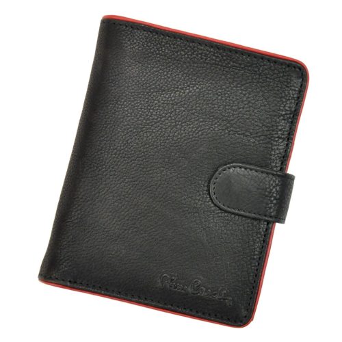 Pierre Cardin TILAK05 TUMBLE 326A fekete-piros férfi valódi bőr pénztárca 10.5 x 13 x 3 cm