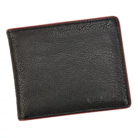   Pierre Cardin TILAK05 TUMBLE 8806 fekete-piros férfi marhabőr pénztárca 12.5 x 10 x 2.5 cm
