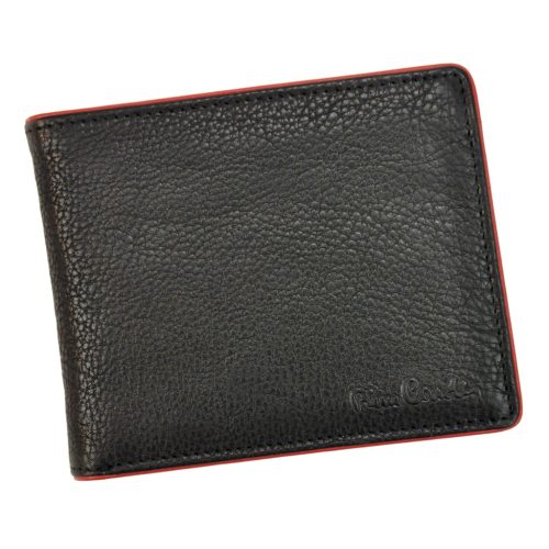 Pierre Cardin TILAK05 TUMBLE 8806 fekete-piros férfi marhabőr pénztárca 12.5 x 10 x 2.5 cm