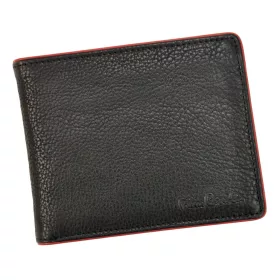   Pierre Cardin TILAK05 TUMBLE 8806 fekete-piros férfi marhabőr pénztárca 12.5 x 10 x 2.5 cm