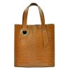 Luka 19-15 M CROCO barna női bőr válltáska 26.5 x 28 x 12 cm 