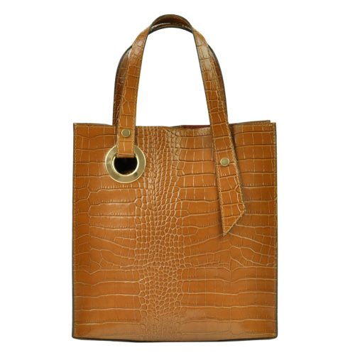 Luka 19-15 M CROCO barna női bőr válltáska 26.5 x 28 x 12 cm 
