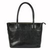 Florence 12 fekete női bőr válltáska, shopper 40 x 27 x 16 cm