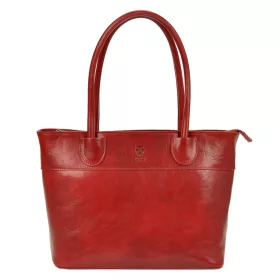   Florence 12 piros női bőr válltáska, shopper 40 x 27 x 16 cm