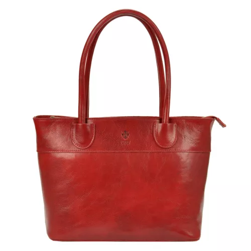 Florence 12 piros női bőr válltáska, shopper 40 x 27 x 16 cm