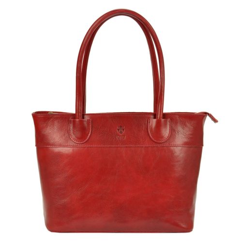 Florence 12 piros női bőr válltáska, shopper 40 x 27 x 16 cm
