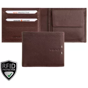 Giorgio Carelli férfi barna bőr pénztárca RFID