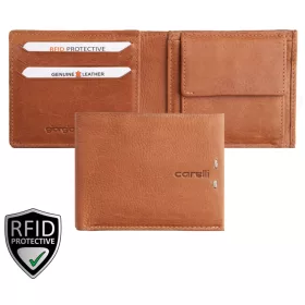 Giorgio Carelli férfi konyak bőr pénztárca RFID