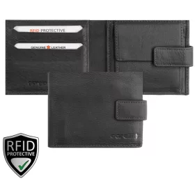   Giorgio Carelli féfi fekete bőr átfogópántos pénztárca, RFID