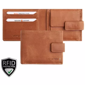 Giorgio Carelli féfi fekete bőr átfogópántos pénztárca, RFID