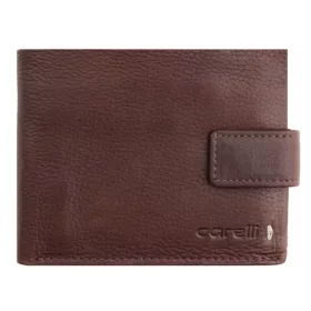   Giorgio Carelli féfi barna bőr átfogópántos pénztárca, 11,5×9 cm,  RFID