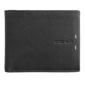   Giorgio Carelli férfi fekete bőr pénztárca RFID-val , 11 × 9 cm