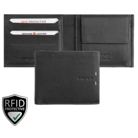   Giorgio Carelli férfi fekete bőr pénztárca RFID-val , 11 × 9 cm