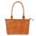 Florence 18 konyak női bőr shopper táska, válltáska 40 x 24 x 10 cm 
