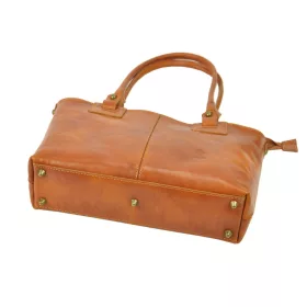   Florence 18 konyak női bőr shopper táska, válltáska 40 x 24 x 10 cm