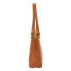 Florence 18 konyak női bőr shopper táska, válltáska 40 x 24 x 10 cm 