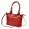 Florence 18 piros női bőr shopper táska, válltáska 40 x 24 x 10 cm