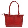 Florence 18 piros női bőr shopper táska, válltáska 40 x 24 x 10 cm