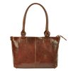 Florence 18 barna női bőr shopper táska, válltáska 40 x 24 x 10 cm