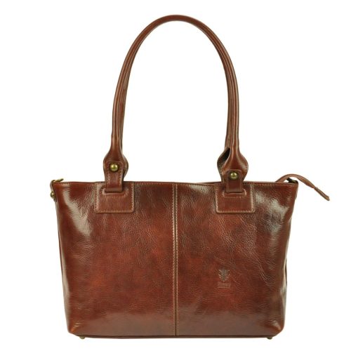 Florence 18 barna női bőr shopper táska, válltáska 40 x 24 x 10 cm