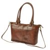 Florence 18 barna női bőr shopper táska, válltáska 40 x 24 x 10 cm