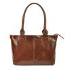 Florence 18 barna női bőr shopper táska, válltáska 40 x 24 x 10 cm