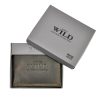 Wild N0035-CHM RFID konyak férfi bőr pénztárca 10.5 x 9 x 2.5 cm