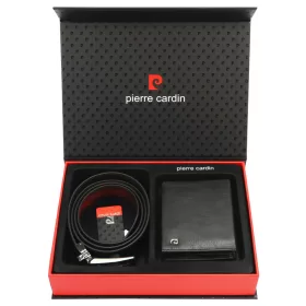   Pierre Cardin ZG-EX-07 bőr öv, bőr pénztárca ajándék szett 115 cm