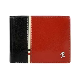   Rovicky 323-RBA-D RFID fekete-piros férfi bőr pénztárca 11.5 x 8.5 x 2 cm