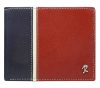 Rovicky sötétkék-piros férfi bőr pénztárca RFID védelemmel 12×9,5 cm