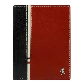   Rovicky 326-RBA-D RFID fekete-piros férfi bőr pénztárca 10 x 12.5 x 2 cm