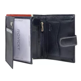   Rovicky 326L-RBA-D RFID navy férfi bőr pénztárca 10 x 12.5 x 2 cm