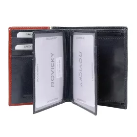   Rovicky 331-RBA-D RFID fekete-piros férfi bőr pénztárca 10 x 12.5 x 2 cm