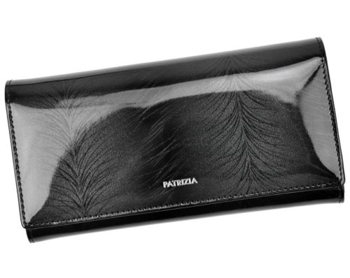 Patrizia FF-100 fekete női bőr pénztárca, RFID 18,5 × 10 cm