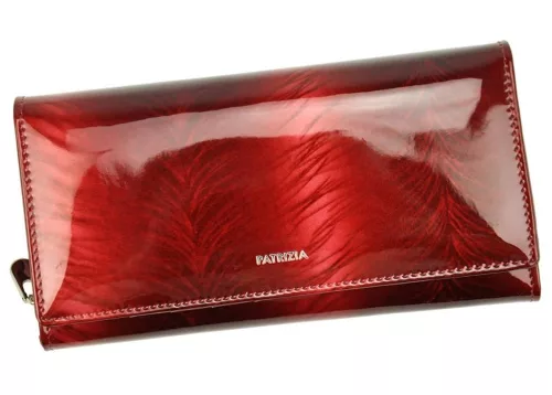 Patrizia mintás, piros női bőr pénztárca, RFID 19 × 10 cm