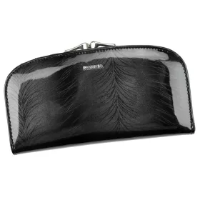   Patrizia VL-123 mintás, sötétszürke női bőr pénztárca, RFID 18,5 × 10 cm